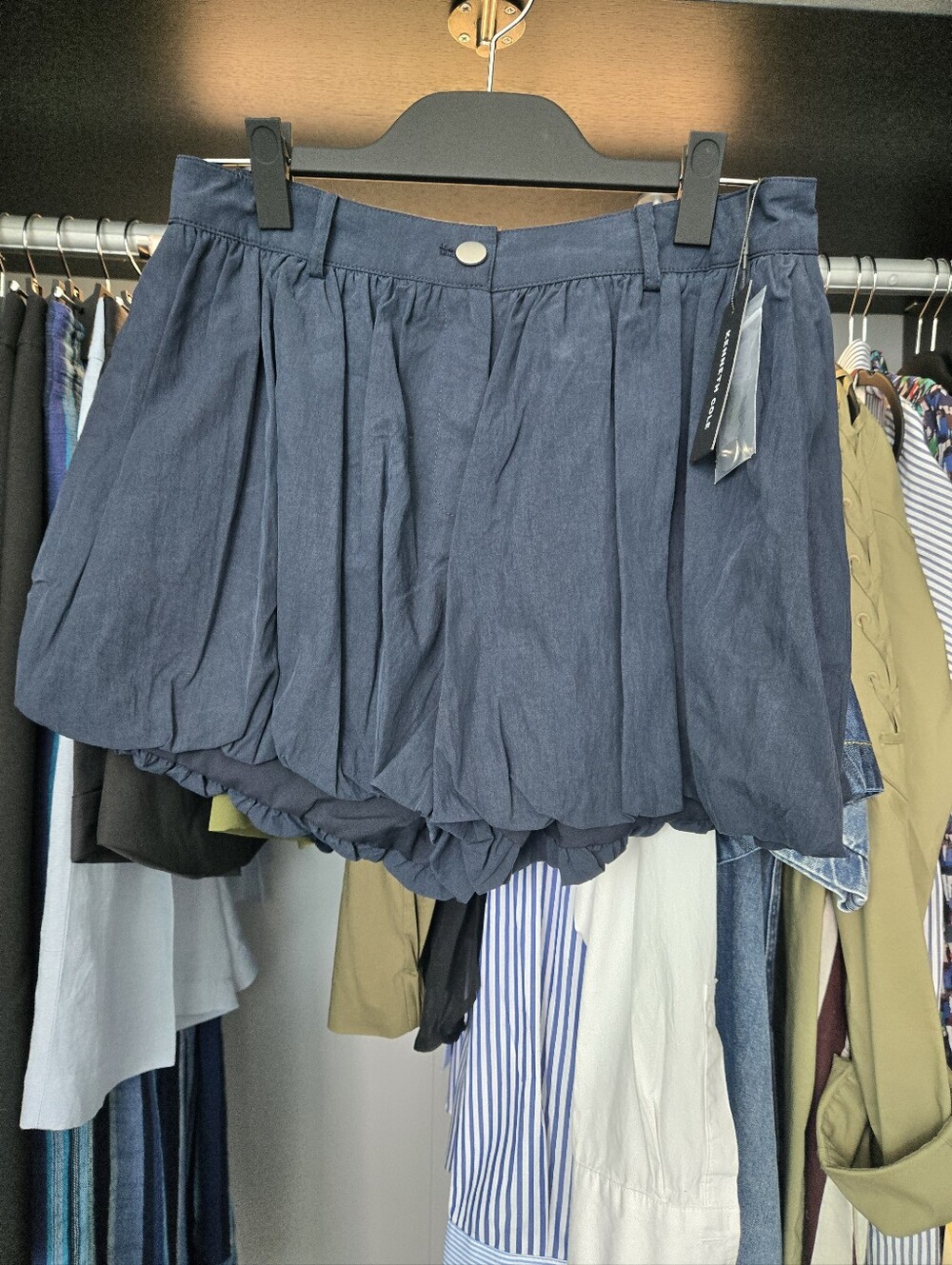 Kenneth Cole Navy Bubble-Hem Skort